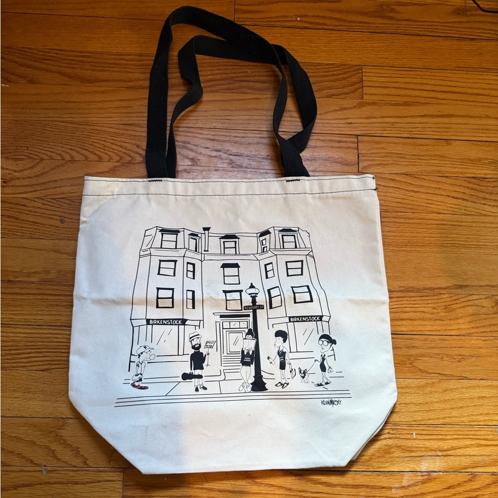 Ltd Ed Birkenstock Tote Bag Cotton Canvas Black White Logo Boston Kevin Mirsky